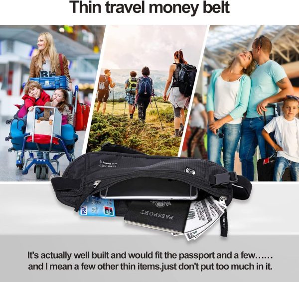 Money Belt - Passport Holder Secure Hidden Travel Wallet with RFID Blocking, Undercover Fanny Pack (Black) - Image 7