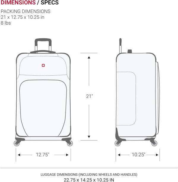Sion Softside Expandable Luggage, Black, Carry-On 21-Inch - Image 5