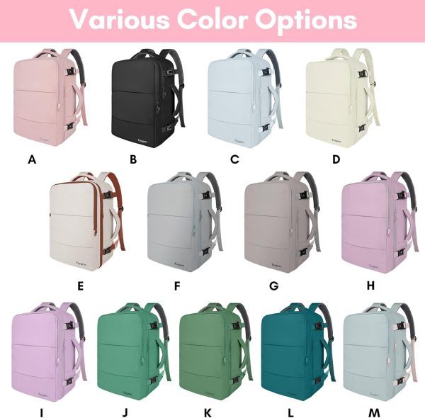 Travel Backpack for Women, Carry On Backpack with USB Charging Port & Shoe Pouch, TSA 15.6inch Laptop Backpack Flight Approved, Nurse Bag Casual Daypack for Weekender Business Hiking, Pink - Image 2