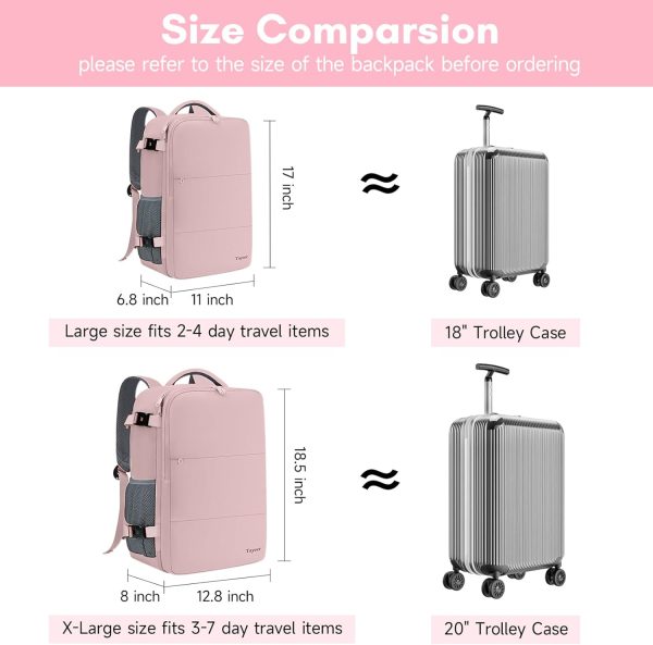 Travel Backpack for Women, Carry On Backpack with USB Charging Port & Shoe Pouch, TSA 15.6inch Laptop Backpack Flight Approved, Nurse Bag Casual Daypack for Weekender Business Hiking, Pink - Image 5