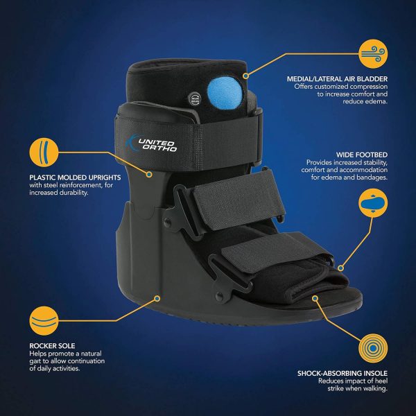 United Ortho USA14115 Short Air Cam Walker Fracture Boot, Medium, Black - Image 3